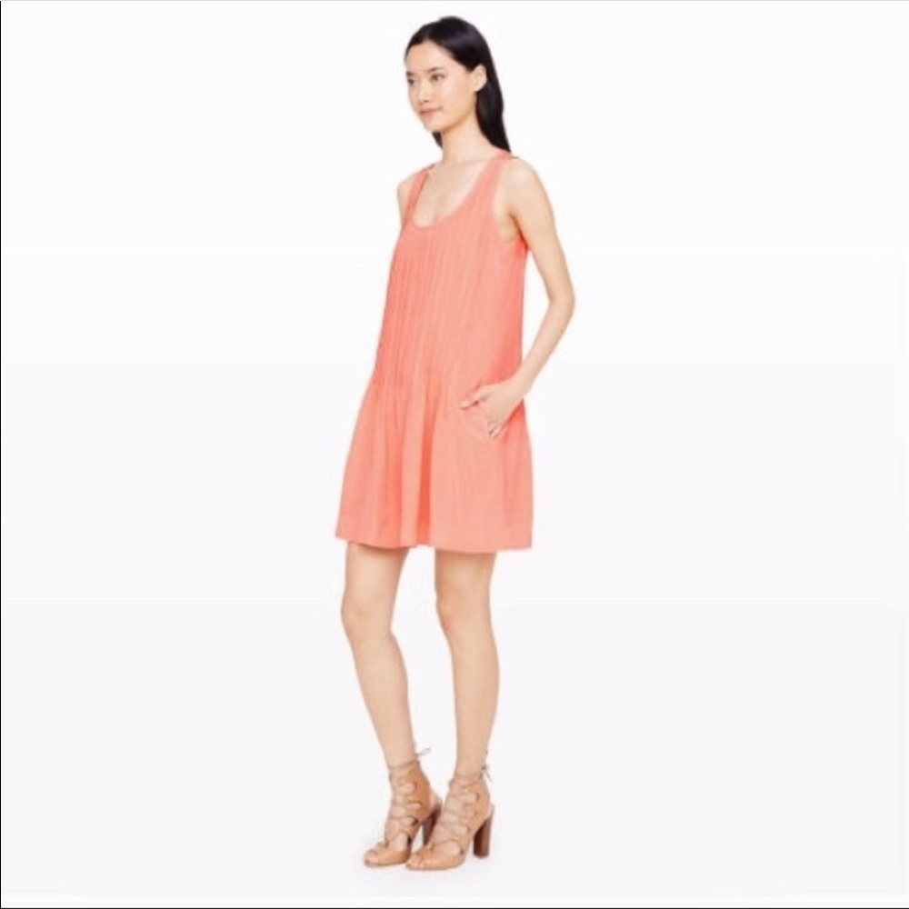 Club Monaco Sz 2 silk orange sleeveless dress